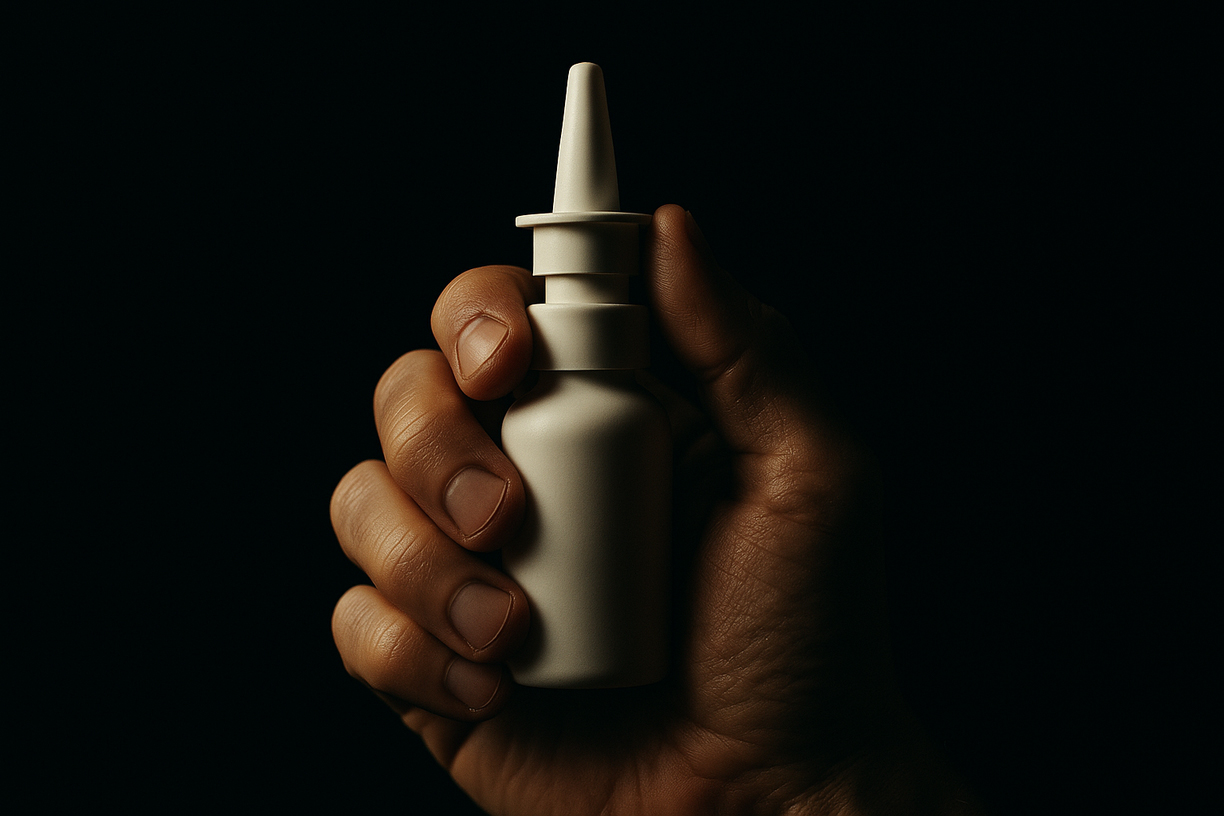 Nahaufnahme eines Nasensprays