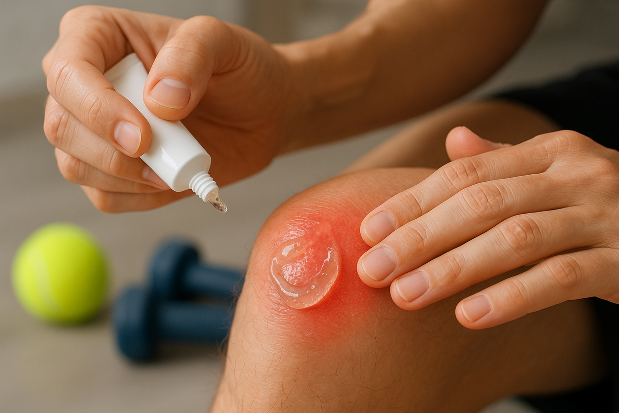 Salbe wird auf eine Hand aufgetragen